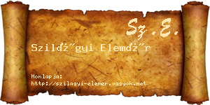 Szilágyi Elemér névjegykártya